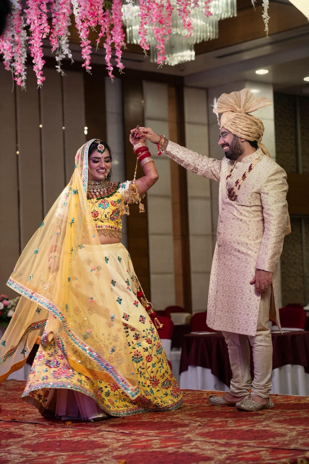 A festive Indian wedding sangeet celebration