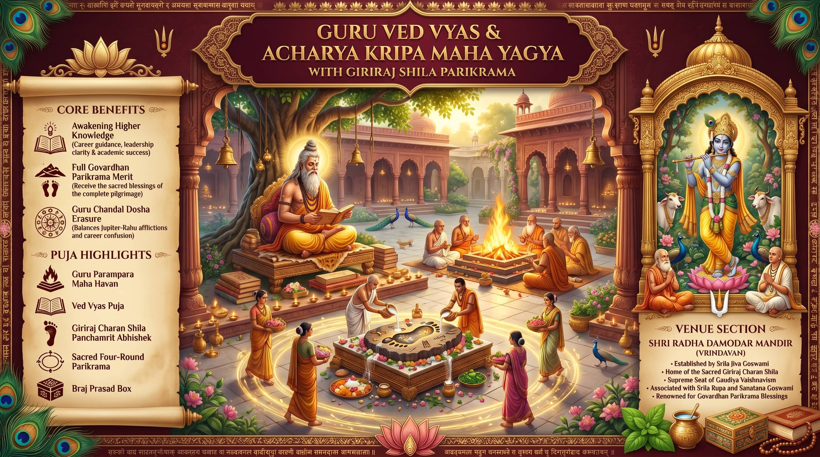 Guru Ved Vyas & Acharya Kripa Maha Yagya with Giriraj Shila Parikrama — slide 1
