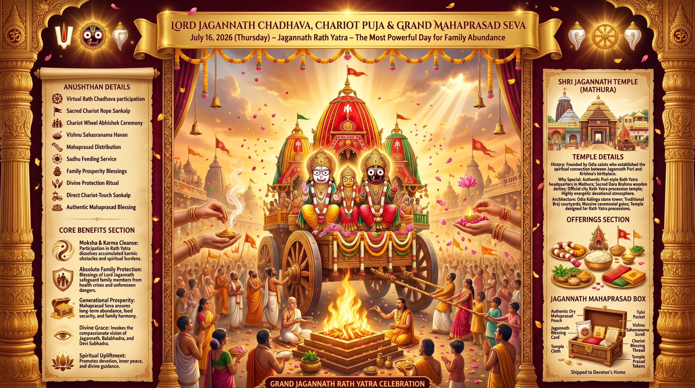 Lord Jagannath Chadhava, Chariot Puja & Grand Mahaprasad Seva