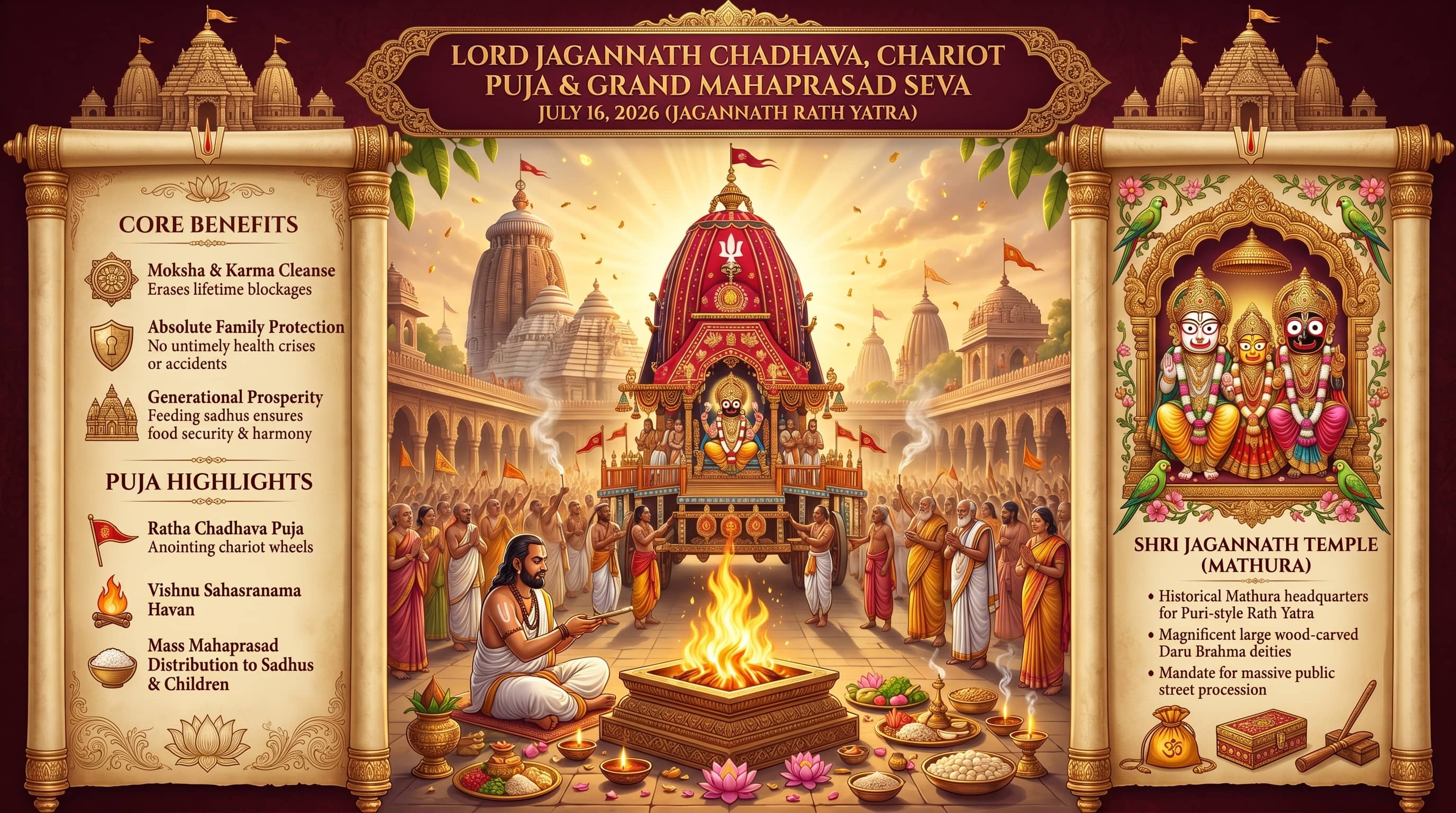 Lord Jagannath Chadhava, Chariot Puja & Grand Mahaprasad Seva — slide 1