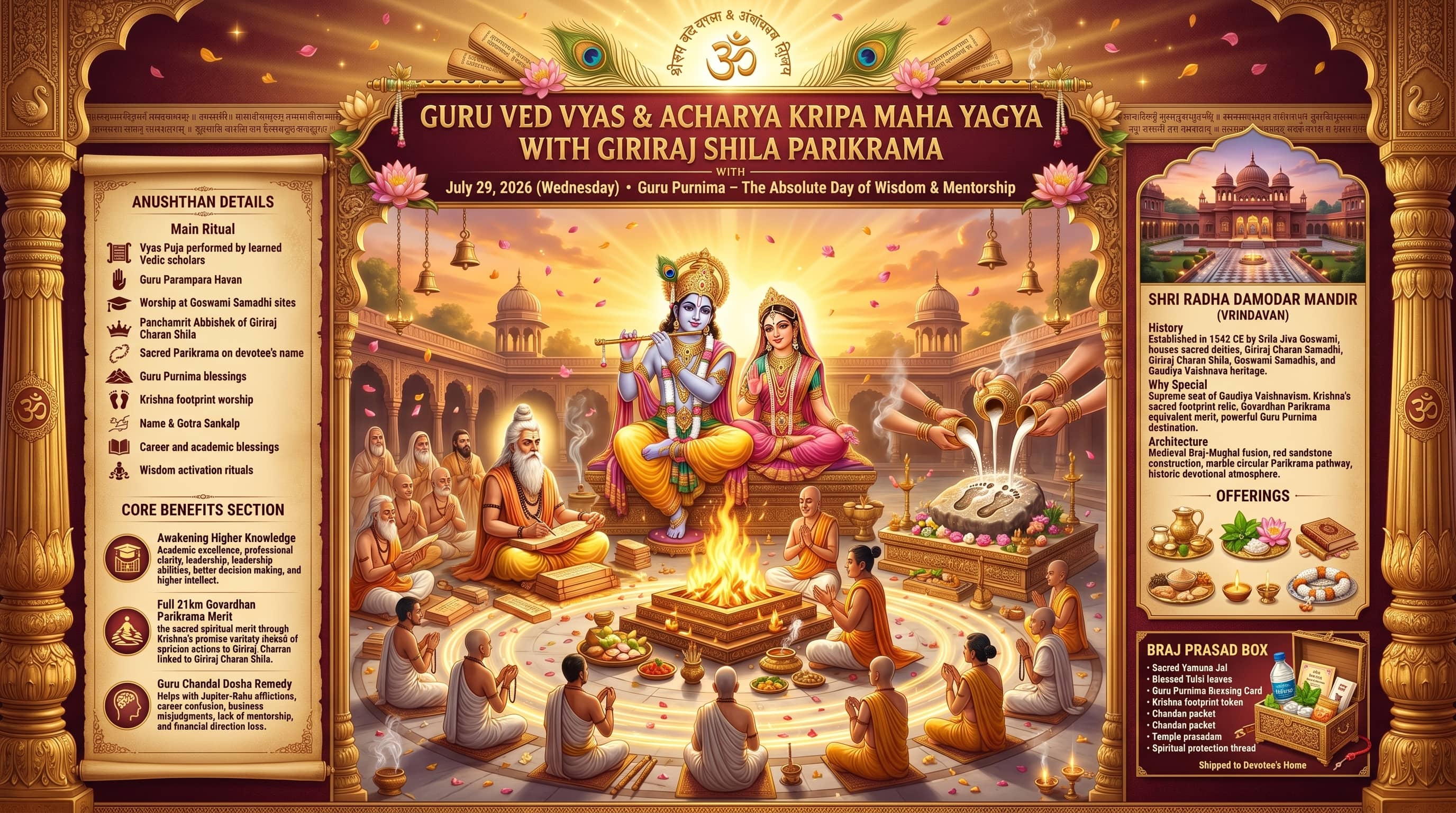 Guru Ved Vyas & Acharya Kripa Maha Yagya with Giriraj Shila Parikrama — slide 1